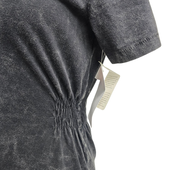 Cloth By Design Dress Womens Small Black Acid Wash T Shirt‎ Mini Ruched Casual - Picture 8 of 10